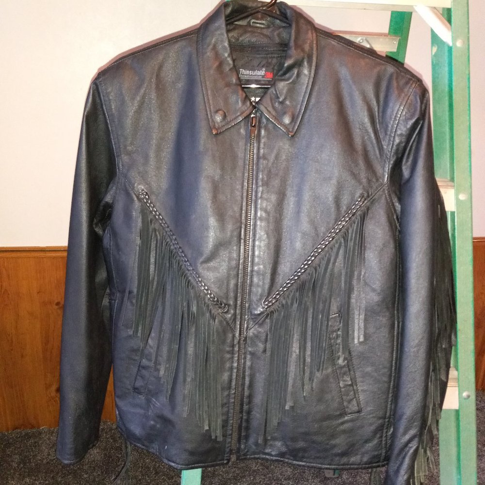 Ladies Fringed Leather Jacket